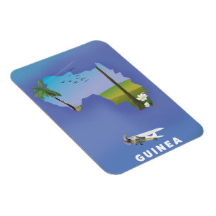 Guinee Zuid-Afrika Ski poster print. Magneet