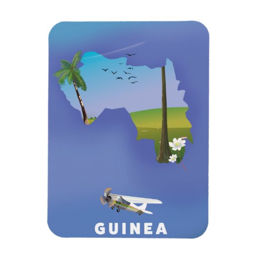 Guinee Zuid-Afrika Ski poster print. Magneet (Verticaal)