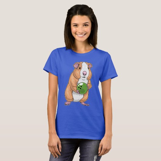 Guinees varken Bowling bal T-shirt (Voorkant volledig)