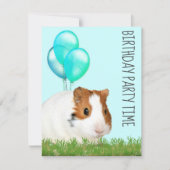 Guinese Groene Blauwe Balloons Aangepaste verjaard Kaart (Voorkant)