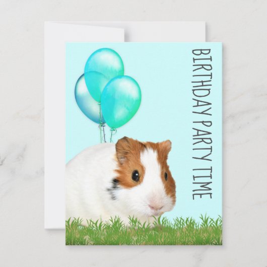 Guinese Groene Blauwe Balloons Aangepaste verjaard Kaart (Voorkant)