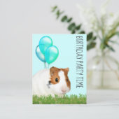 Guinese Groene Blauwe Balloons Aangepaste verjaard Kaart (Staand voorkant)