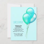 Guinese Groene Blauwe Balloons Aangepaste verjaard Kaart (Achterkant)