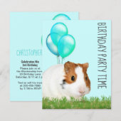 Guinese Groene Blauwe Balloons Aangepaste verjaard Kaart (Voorkant / Achterkant)