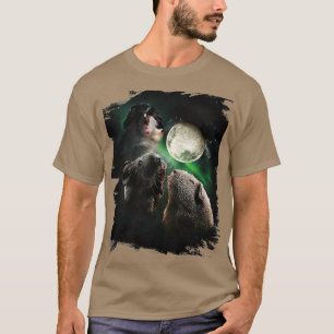 Guinese pig 3 Moon Wolf Howling T-shirt