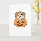 Guinese pompoen zoete dieren Happy Halloween Kaart (Gele Bloem)
