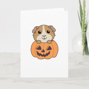 Guinese pompoen zoete dieren Happy Halloween Kaart