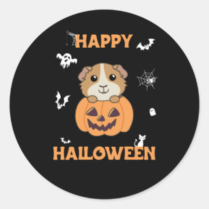 Guinese pompoen zoete dieren Happy Halloween Ronde Sticker