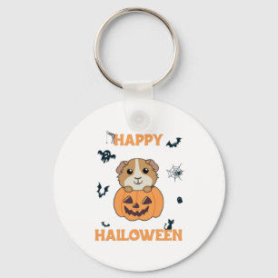 Guinese pompoen zoete dieren Happy Halloween Sleutelhanger