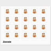 Guinese pompoen zoete dieren Happy Halloween Vierkante Sticker (Vel)