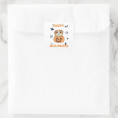 Guinese pompoen zoete dieren Happy Halloween Vierkante Sticker (Tas)