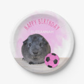 Guinese roze Voetbal Aangepaste verjaardag Papieren Bordje (Voorkant)