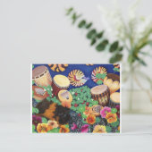 Guinese tapijttrommel ruitenwas briefkaart (Staand voorkant)