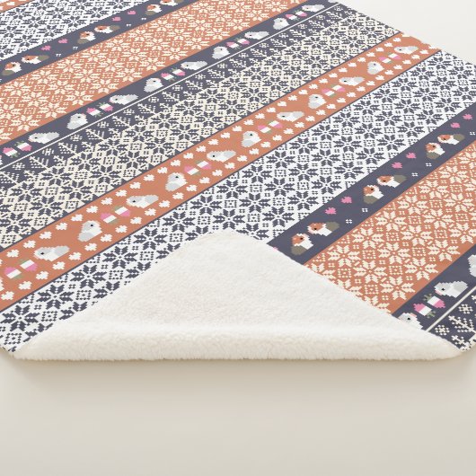 Guinese Vargen Fair Isle Pattern Sherpa Deken (3/4)