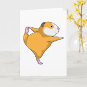 Guinese varken bij Yoga Stretching Kaart (Gele Bloem)