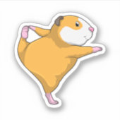 Guinese varken bij Yoga Stretching Sticker (Voorkant)