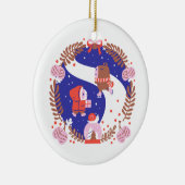 Guinese varken en Capybara Winter Village Keramisch Ornament (Rechts)