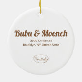 Guinese varken en Capybara Winter Village Keramisch Ornament (Achterkant)