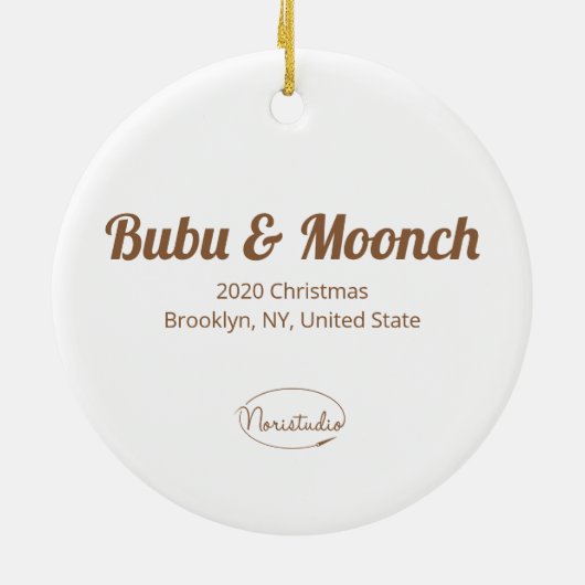 Guinese varken en Capybara Winter Village Keramisch Ornament (Achterkant)