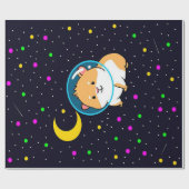 Guinese varken in de ruimte Unieke geschenk voor d Cadeaupapier (Vlak)