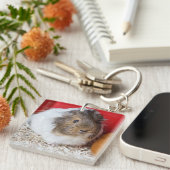 Guinese varken in een kooi sleutelhanger (Voorkant Rechts)