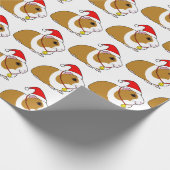 Guinese varken in een Santa Hat met Kerstmis  Cadeaupapier (Hoek)