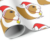 Guinese varken in een Santa Hat met Kerstmis  Cadeaupapier (Rol Hoek)