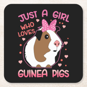 Guinese varken is gewoon een meisje dat van Guinee Kartonnen Onderzetters