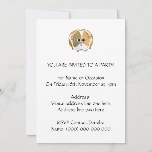 Guinese varken. kaart (Achterkant)