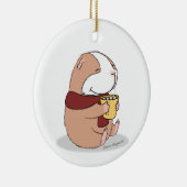 Guinese varken met een hete drink keramisch ornament (Rechts)