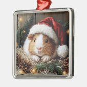 Guinese varken met een Santa Hat Metalen Ornament (Links)