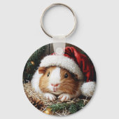 Guinese varken met een Santa Hat Sleutelhanger (Achterkant)