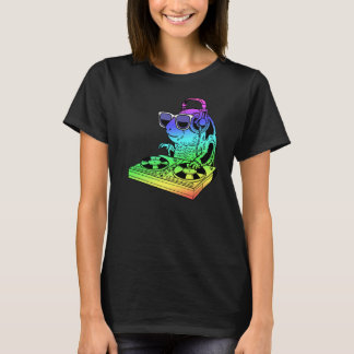 Guinese varken met hoofdtelefoon en zonnebril Dj-d T-shirt