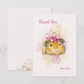 Guinese varken met roze roze gepersonaliseerde sch kaart (Voorkant / Achterkant)