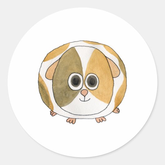 Guinese varken. ronde sticker (Voorkant)
