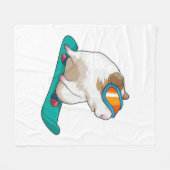 Guinese varken Snowboarder Fleece Deken (Voorkant (Horizontaal))