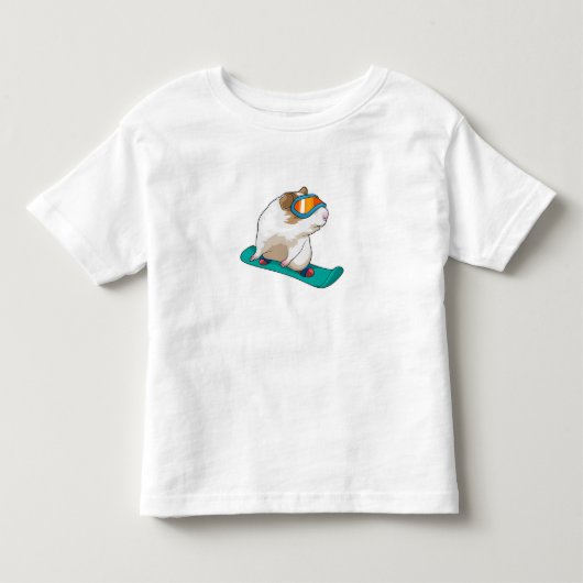 Guinese varken Snowboarder Kinder Shirts (Voorkant)