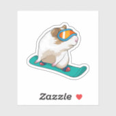 Guinese varken Snowboarder Sticker (Vel)