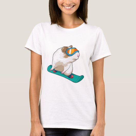 Guinese varken Snowboarder T-shirt (Voorkant)