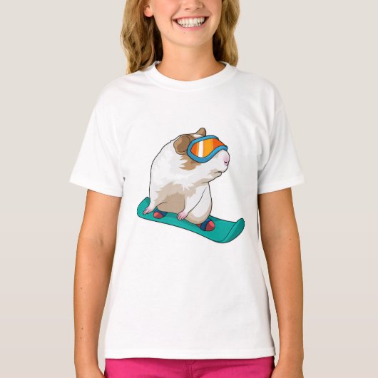 Guinese varken Snowboarder T-shirt (Voorkant)