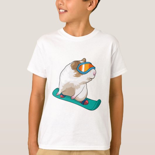 Guinese varken Snowboarder T-shirt (Voorkant)
