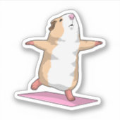 Guinese varken Yoga Meditation Fitness Sticker (Voorkant)