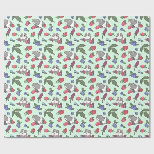 Guinese Varkens en bergen Patroon in Mint Green Cadeaupapier (Vlak)