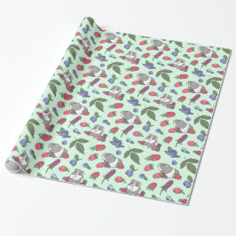 Guinese Varkens en bergen Patroon in Mint Green Cadeaupapier