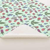 Guinese Varkens en bergen Patroon in Mint Green Sherpa Deken (3/4)