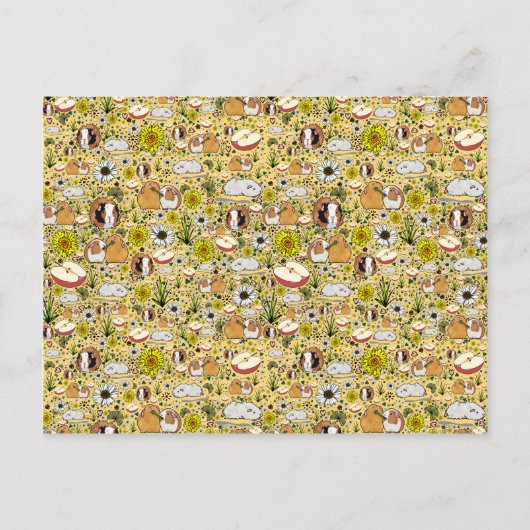 Guinese varkens in Geel Briefkaart (Voorkant)