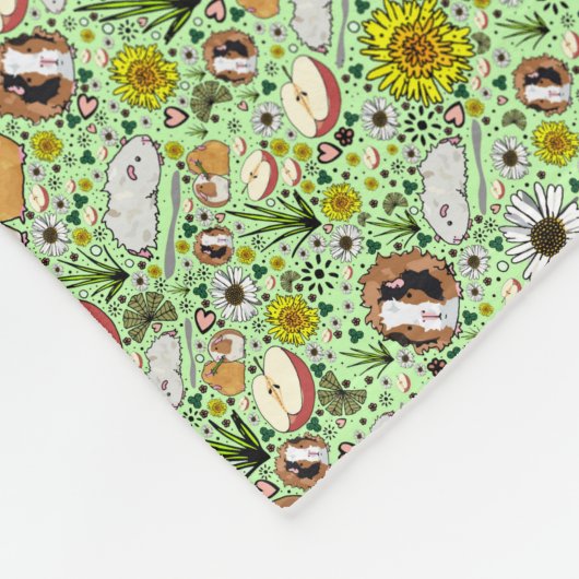 Guinese varkens in het groen fleece deken (Hoek)