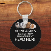 Guinese varkens maken me blij dat Humans mijn hoof Sleutelhanger (Voorkant)