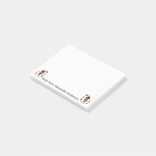 Guinese varkens personaliseren post-it® notes (Schuin)