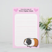 Guinese varkensliefde (glad haar) briefpapier (Staand voorkant)